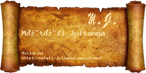 Mátéfi Julianna névjegykártya